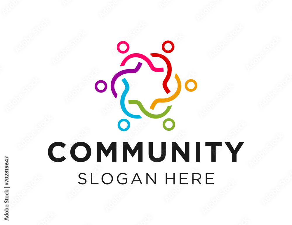 Aufkleber the logo design is about community and was created using the corel draw 2018 application with a whit