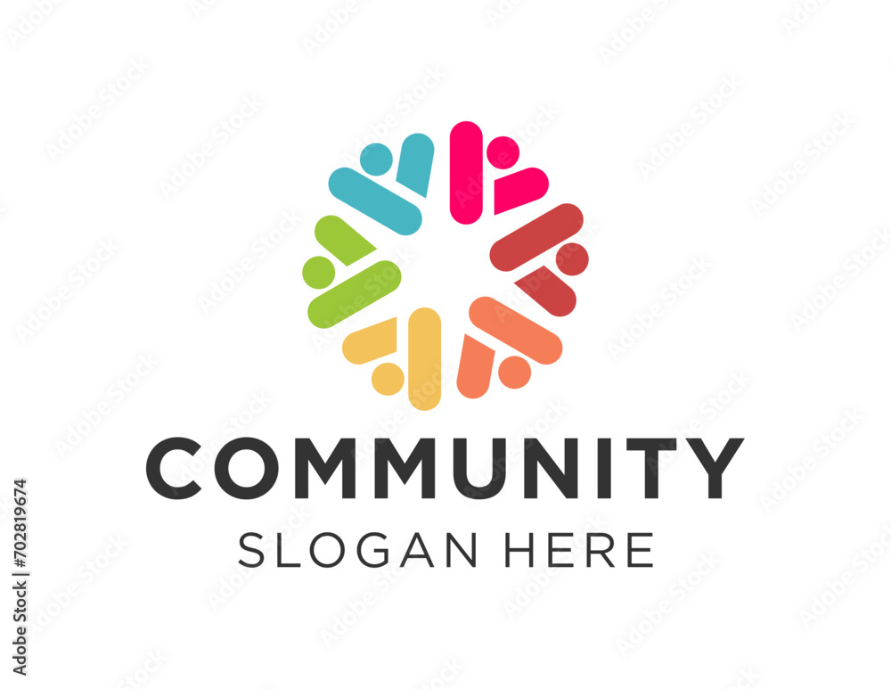 Poster the logo design is about community and was created using the corel draw 2018 application with a whit