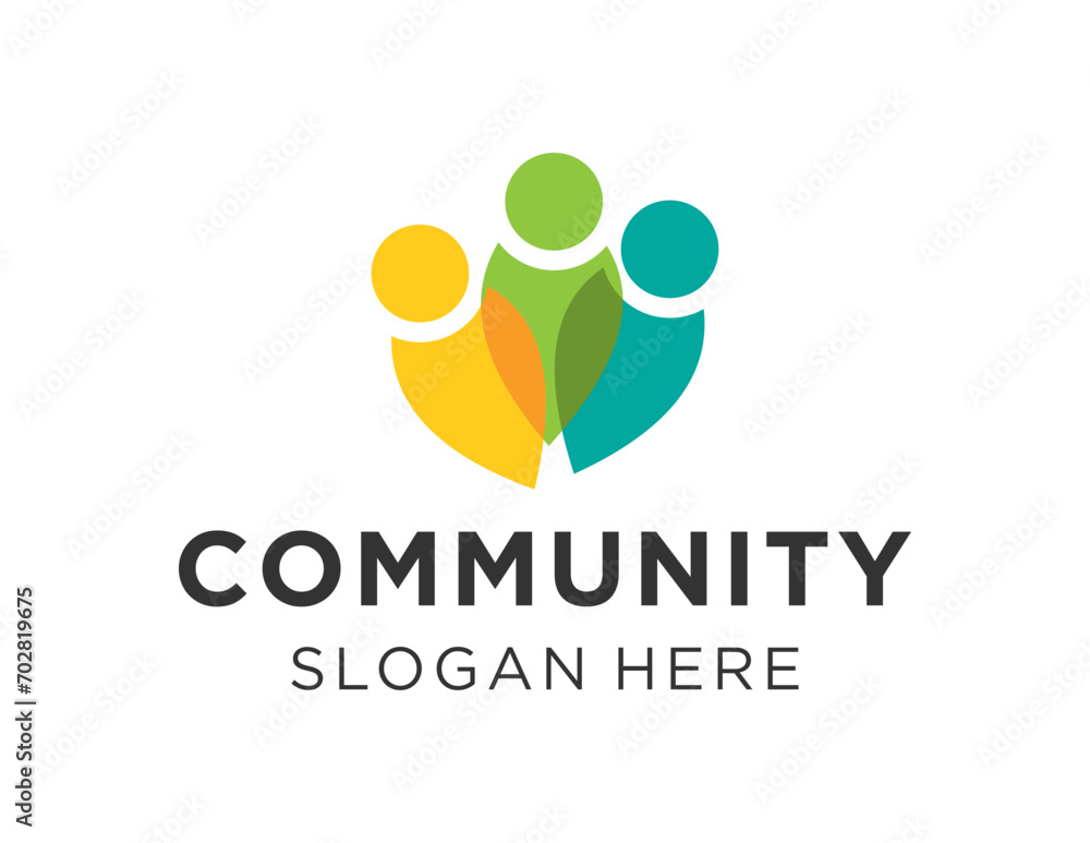 Poster the logo design is about community and was created using the corel draw 2018 application with a whit