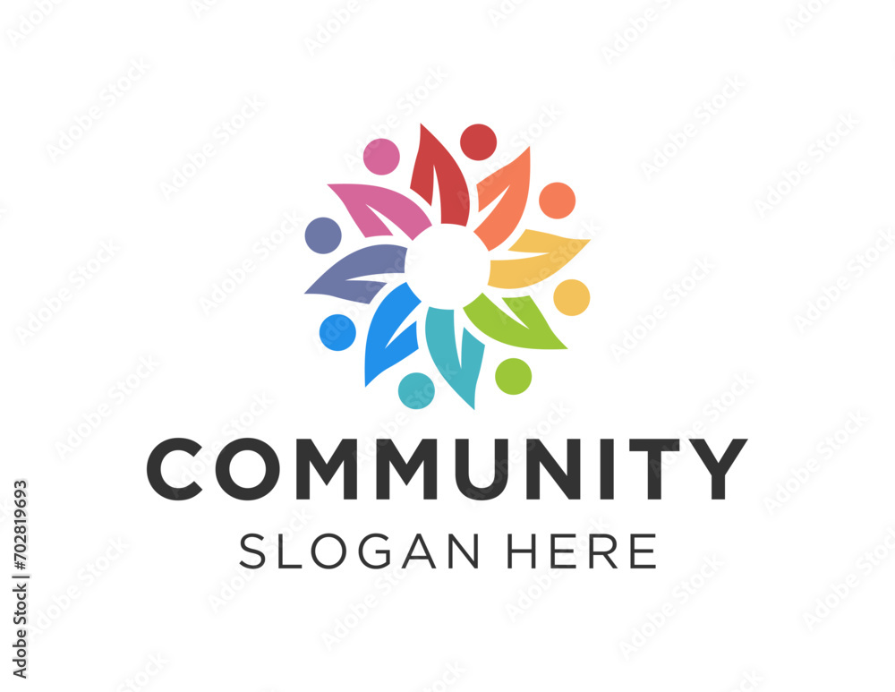 Poster the logo design is about community and was created using the corel draw 2018 application with a whit