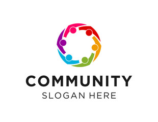 The logo design is about Community and was created using the Corel Draw 2018 application with a white background.