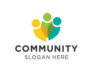 The logo design is about Community and was created using the Corel Draw 2018 application with a white background.
