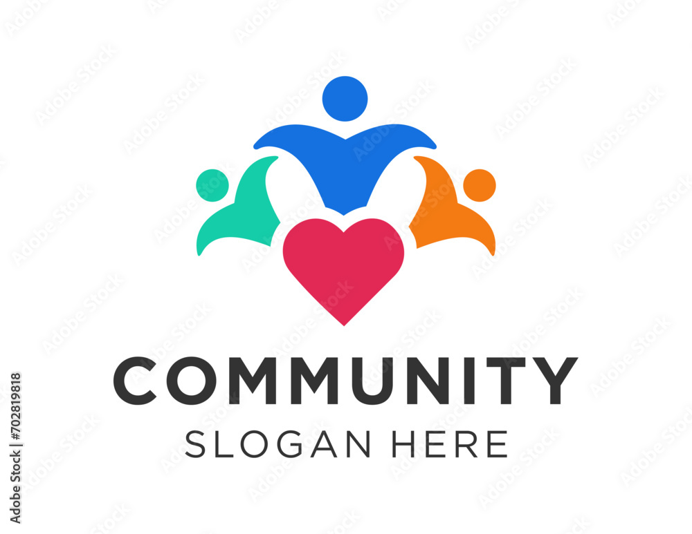 Poster the logo design is about community and was created using the corel draw 2018 application with a whit