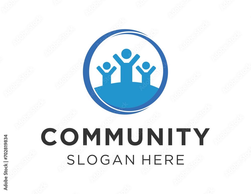 Poster the logo design is about community and was created using the corel draw 2018 application with a whit