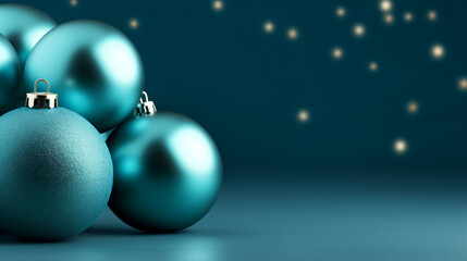 Teal green festive baubles christmas decorations