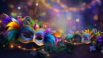 Gordijnen carnival mask on the background of the carnival © Imran