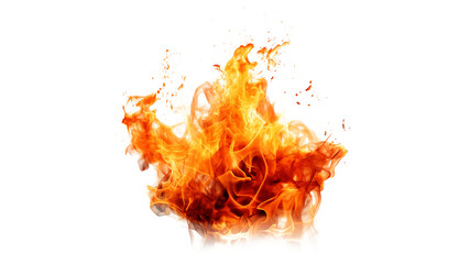 Fire flame on transparent background. Blazing flame on transparent background in png