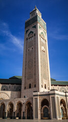 The architecture of Hassan II Mosque in Casablanca, Morocco