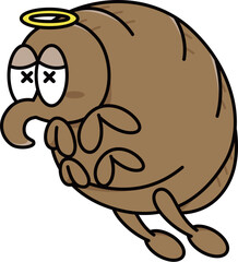 ポップな弱ったノミのイラスト