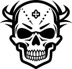 Obraz premium Skull | Minimalist and Simple Silhouette - Vector illustration