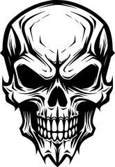 Fototapeta premium Skull | Black and White Vector illustration