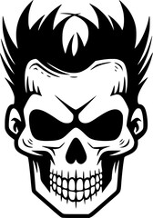 Fototapeta premium Skull | Minimalist and Simple Silhouette - Vector illustration