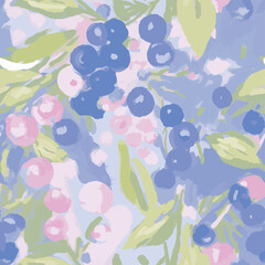 blueberry pattern for fabric,  seamless blueberry pattern , blueberries watercolor illustration vector