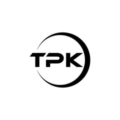 TPK letter logo design with white background in illustrator, cube logo, vector logo, modern alphabet font overlap style. calligraphy designs for logo, Poster, Invitation, etc.