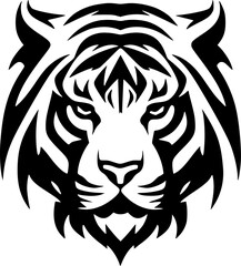 Fototapeta premium Tiger | Black and White Vector illustration