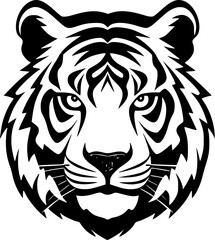 Tiger | Black and White Vector illustration