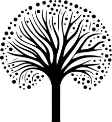 Tree - Black and White Isolated Icon - Vector illustration