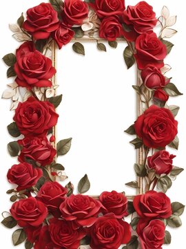 Beautiful natural red roses pattern background image Valentine's Day
