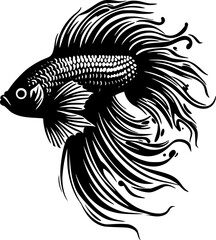 Fototapeta premium Betta Fish | Minimalist and Simple Silhouette - Vector illustration