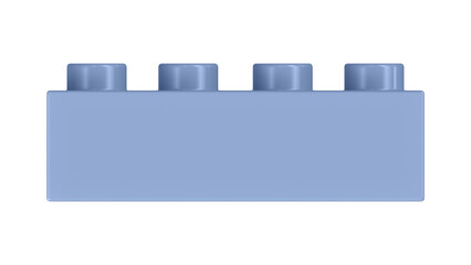 Serenity Block Isolated on a White Background. Close Up View of a Plastic Children Game Brick for Constructors, Front View. High Quality 3D Rendering with a Work Path. 8K Ultra HD, 7680x4320