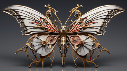 A mechanical butterfly with delicate wings