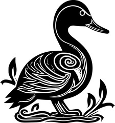 Duck | Minimalist and Simple Silhouette - Vector illustration