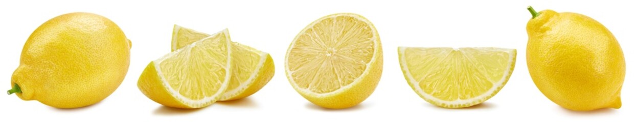 Lemon collection isolated on white