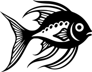 Fish | Black and White Vector illustration