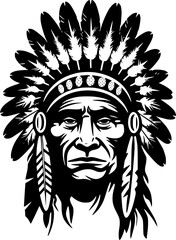 Fototapeta premium Indian Chief | Minimalist and Simple Silhouette - Vector illustration