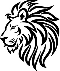 Obraz premium Lion - Black and White Isolated Icon - Vector illustration