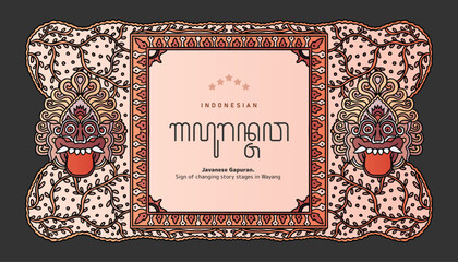 Ethnic javanese frame design idea for event background or social media