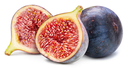 Ripe fig fruits on the white background