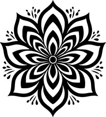 Mandala | Black and White Vector illustration