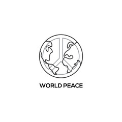 World Peace Icon. Modern sign, linear pictogram, outline symbol, simple thin line vector design element template