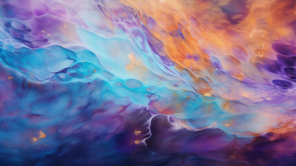 Captivating Iridescent Sheen of an Oil Spill, A Mesmerizing Play of Colors