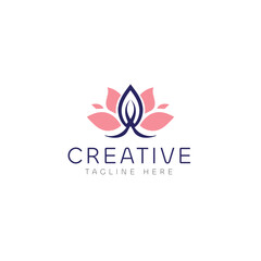 leaf flower logo icon vector template