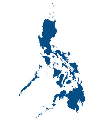 Philippines map. Map of Philippines in blue color