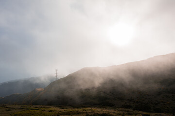 sunset over the hills