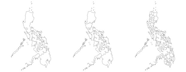 Philippines map. Map of Philippines in set