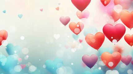 Abstract background with hearts balloons