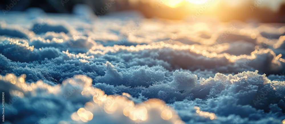 Aufkleber light closeup shot of snow melting on the fingertip. with copy space image. Place for adding text or design