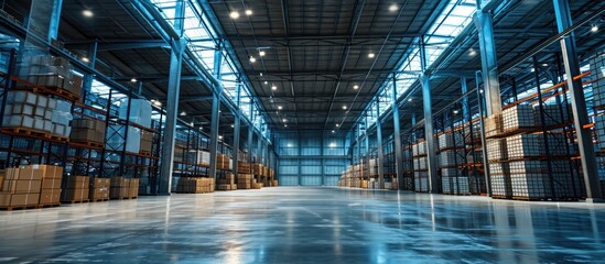 Innovative logistic warehouse complex Excellent solution for storing sorting and transporting...