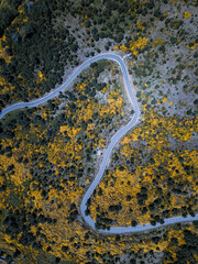 mountain road from above