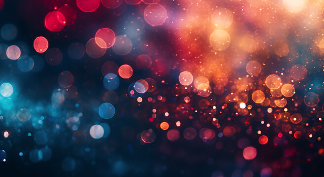 abstract pink blue orange yellow gold purple bokeh glitter background texture