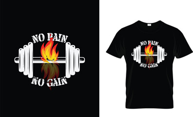 No pain No gain t shirt design, T-shirt design concept.