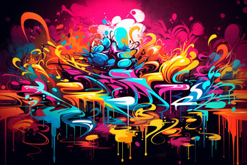 Fototapeta na wymiar Background from bright multi-colored graffiti