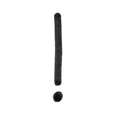 Exclamation mark.Exclamation mark. Realistic rough black marker. Set of ink lines. The doodle is drawn on a white isolated background with a black marker. Hand painted. Black marker on paper isolated 