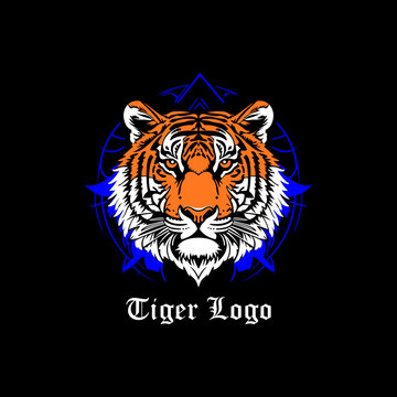A logo design in the shape of a tiger's head that has super powers, very suitable for logo needs that require a tiger image.