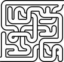 Vector maze isolated on white background. Education logic game labyrinth for kids. With the solution.