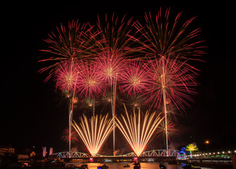Firecracker at Chao Phraya River.